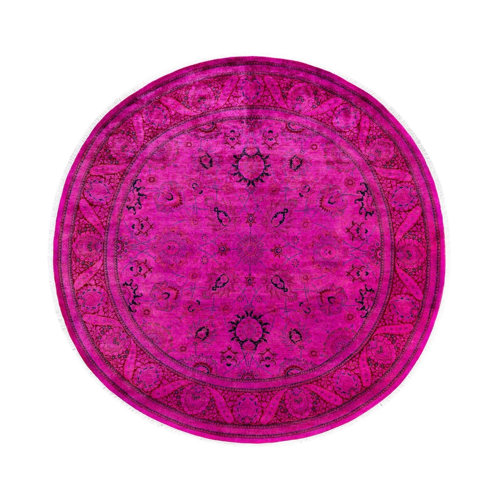 Overdyed One-of-a-Kind Hand-Knotted Area Rug - Pink - 8' 1" x 8' 1"