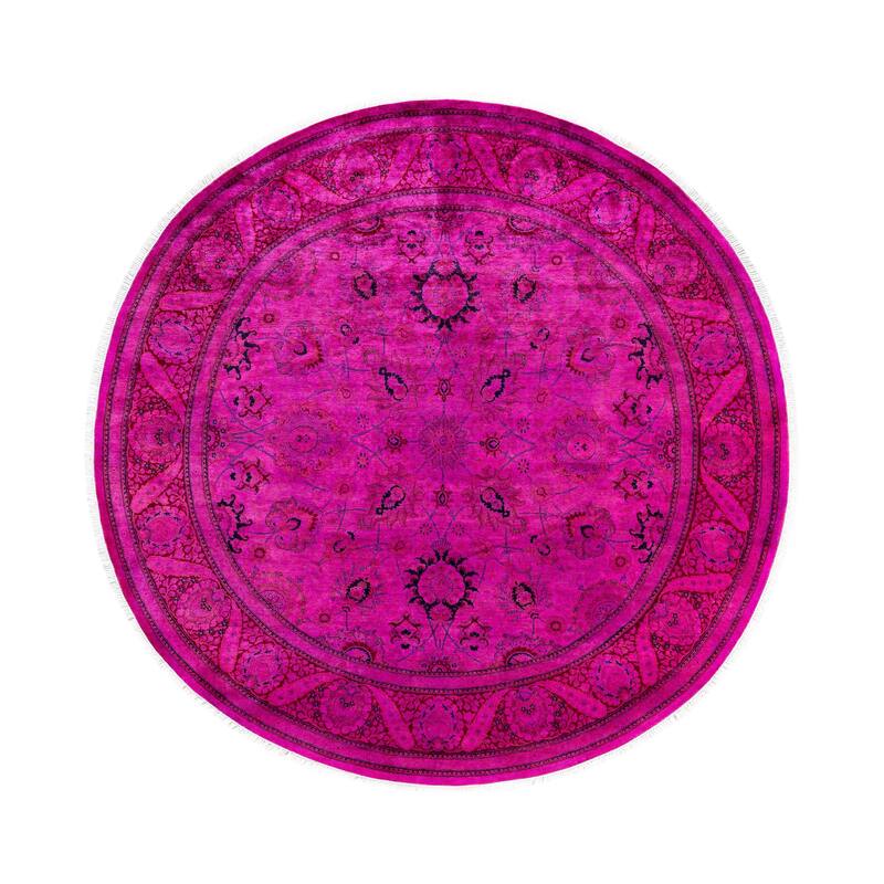 Overdyed One-of-a-Kind Hand-Knotted Area Rug - Pink - 8' 1" x 8' 1"