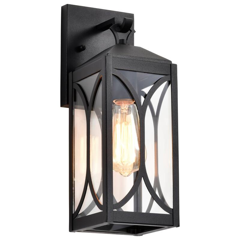 Oaklyn 1 Light Small Wall Lantern Matte Black with Clear Glass