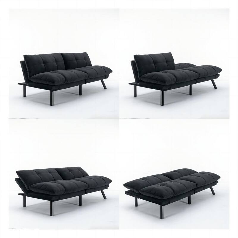 Modern Upholstered 2-Seater Sofa Bed with Adjustable Backrest and Armrests - 70:l