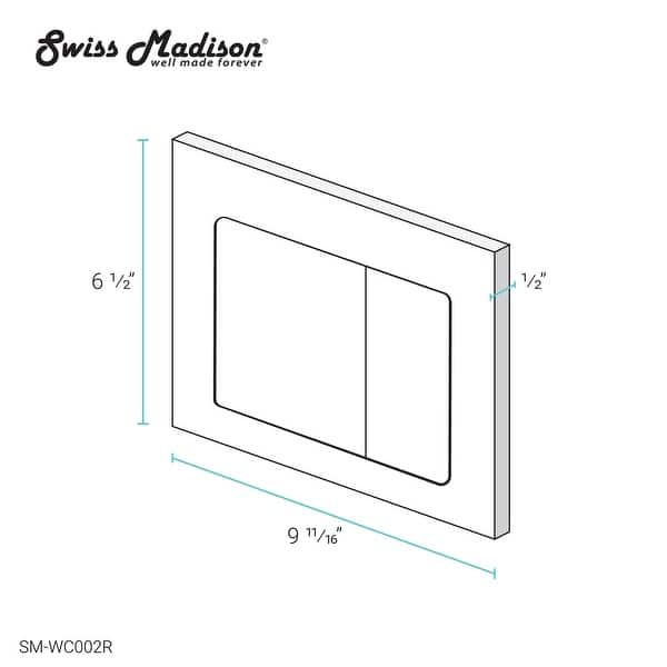 dimension image slide 2 of 8, Swiss Madison Wall Mount Toilet Actuator Flush Push button Plate