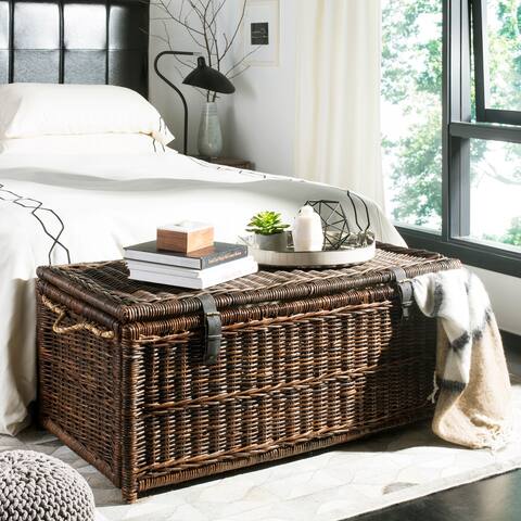 happimess Caden 46" Wicker Storage Trunk, Brown - Butterscotch
