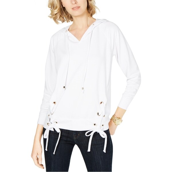 women's lace up sweatshirt