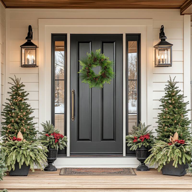 Real Touch™️ Pinecones and Jingle Bells Artificial Christmas Wreath - 26" - Unlit