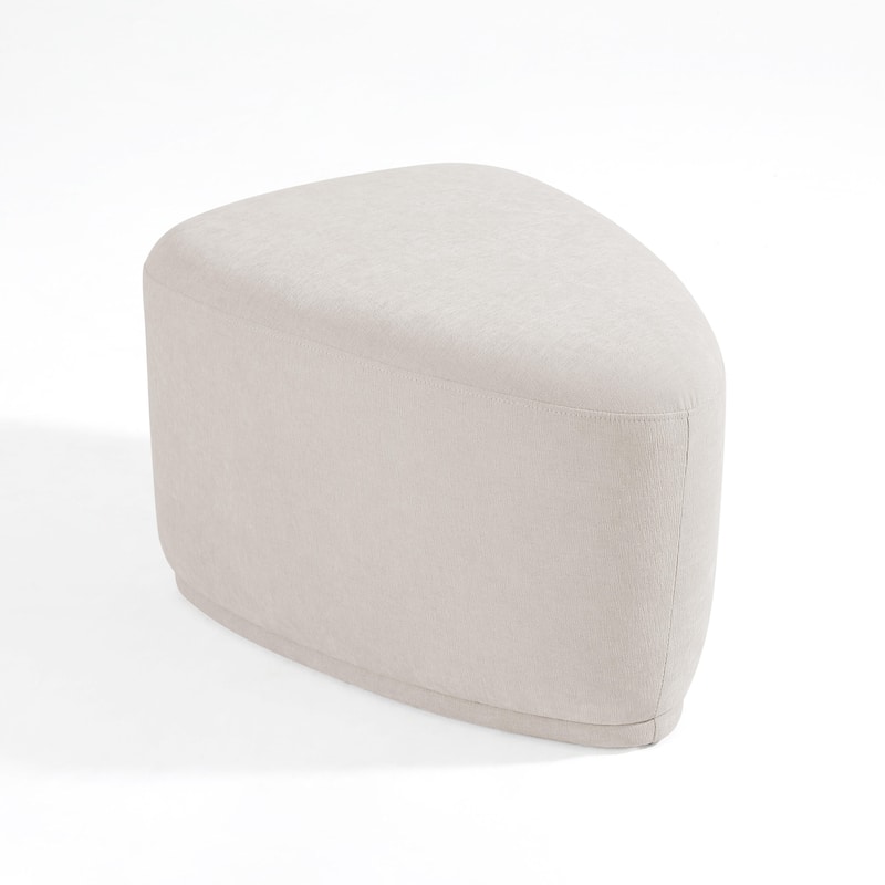 Bonnie 26"/43" W Chenille Small/ Oversized Triangular Cheese Ottoman