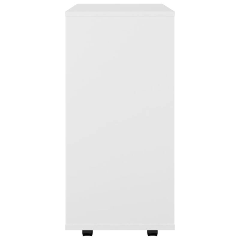 vidaXL Storage Cabinet White Engineered wood Medium Rolling Cabinet