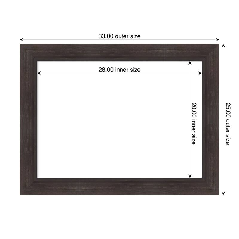 Sloped Framed Dry Erase Magnetic Board - 33 x 25 in - Sloped Espresso