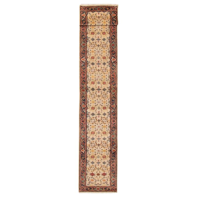 ECARPETGALLERY Hand-knotted Serapi Heritage Cream Wool Rug - 2'5 x 15'10 - Cream - 2'5 x 15'10