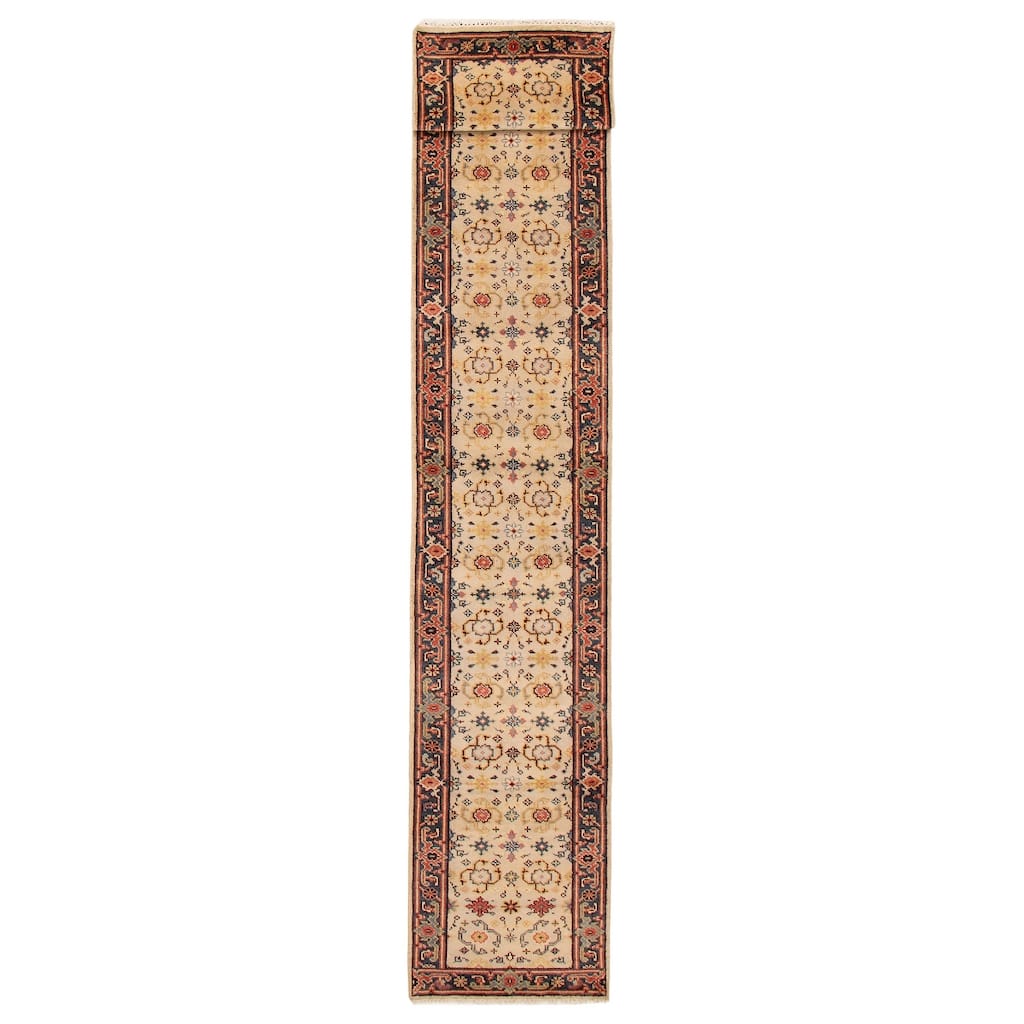 ECARPETGALLERY Hand-knotted Serapi Heritage Cream Wool Rug - 2'5 x 15'10