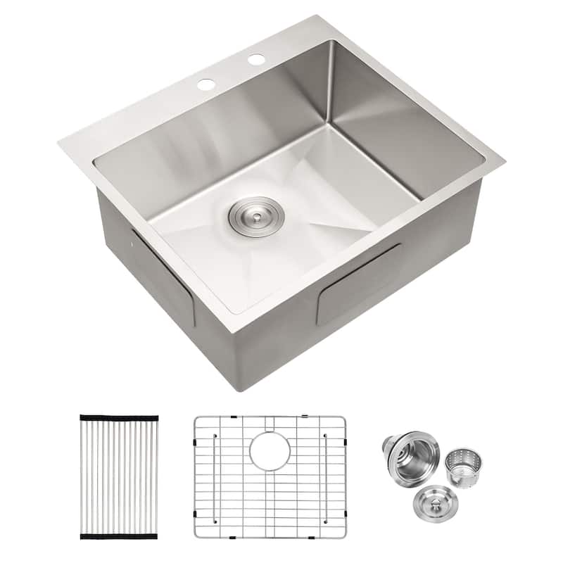Drop-in Single Bowl Stainless Steel Kitchen Sink