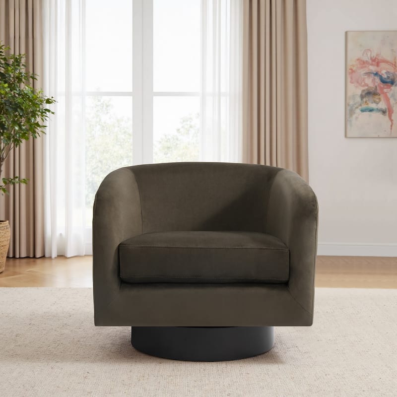 Modern Upholstered 360 degree Swivel Accent Arm Chair