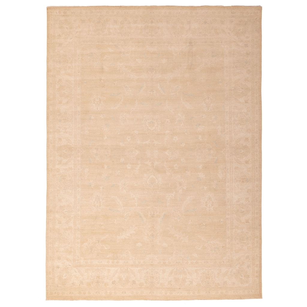 ECARPETGALLERY Hand-knotted Peshawar Oushak Tan Wool Rug - 9'0 x 11'11