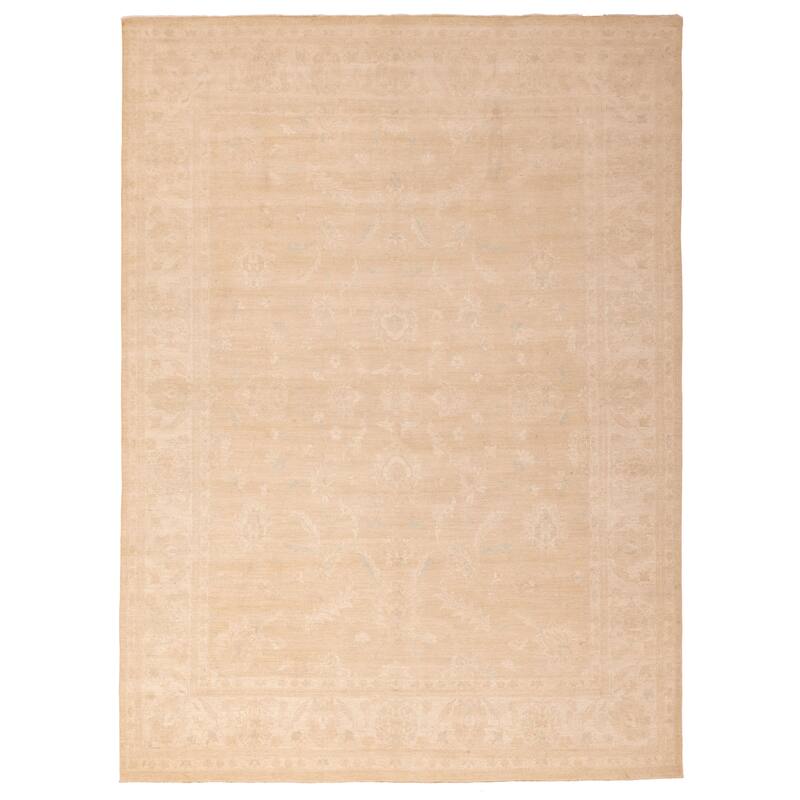 ECARPETGALLERY Hand-knotted Peshawar Oushak Tan Wool Rug - 9'0 x 11'11