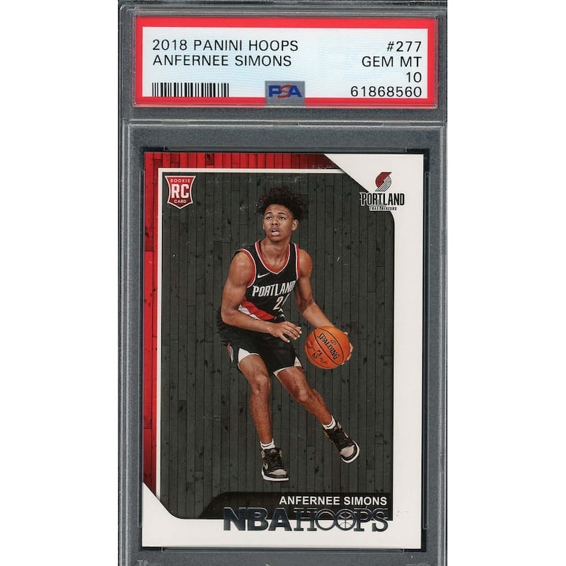 Anfernee Simons 2018 Panini Hoops Basketball Rookie Card RC #277 Graded PSA 10 - 8'6" x 11'6"