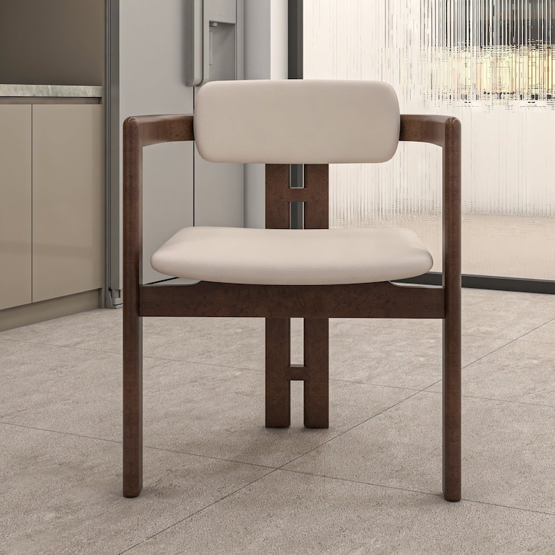 Velo Solid Wood Dining Chair Open Back Modern Accent Side Armchair