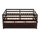 preview thumbnail 3 of 7, Espresso Solid Pine Wood Low Loft Bed Full Size with Full Safety Fence, Storage Drawers, and Trundle