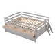 preview thumbnail 6 of 7, Gray Solid Pine Wood Low Loft Bed Full Size with Safety Fence