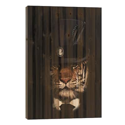 Classy Tiger Print On Wood by Wouter Rikken - Multi-Color