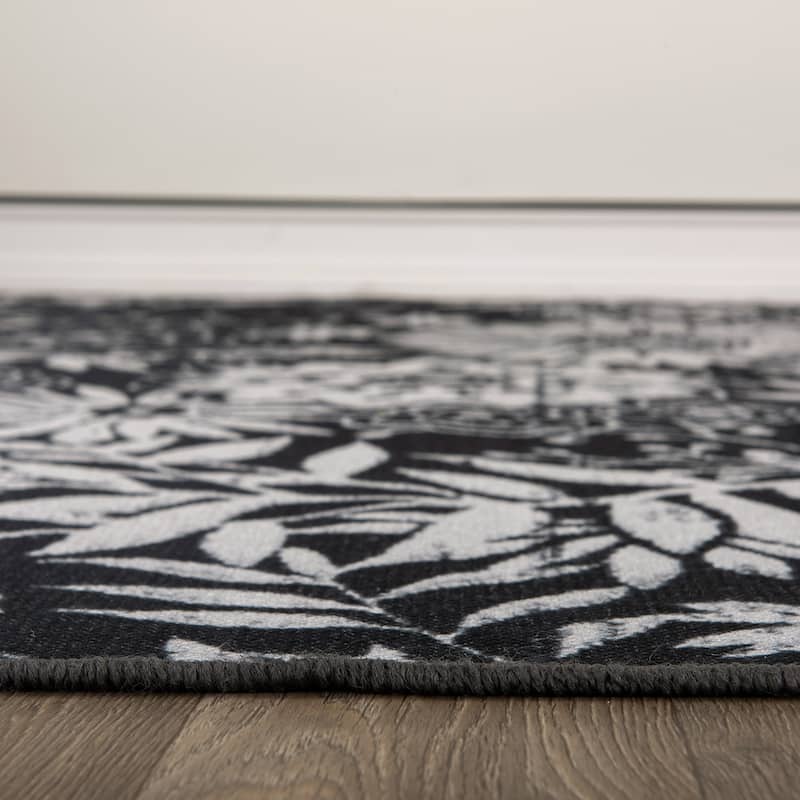 Modern Floral Flowers Indoor/Outdoor Area Rug