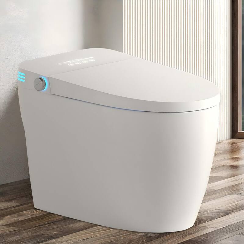 Modern Tankless Bidet Toilet with Auto Flush, Heated Seat and Remote