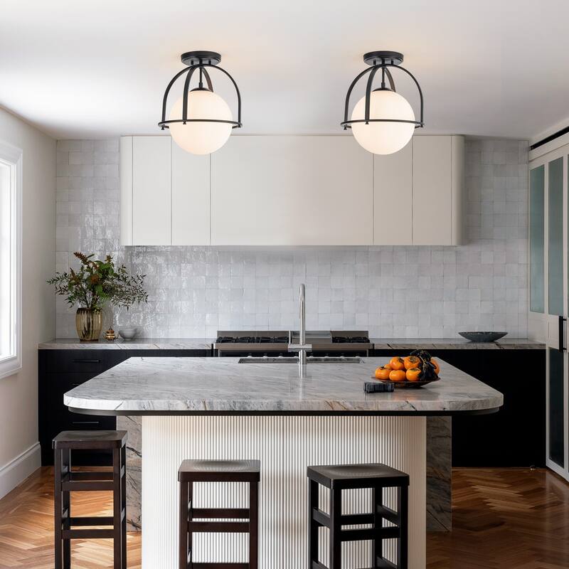 Modern 1 - Light Globe Semi Flush Mount Light for Hallway
