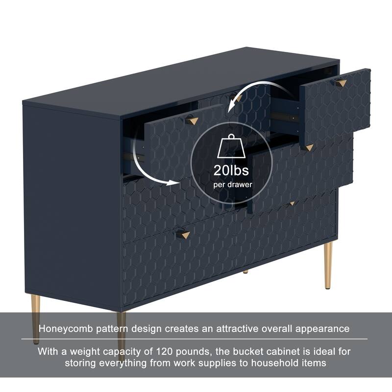 Modern Wood Freestanding Storage Accent Cabinet with 7 Drawers