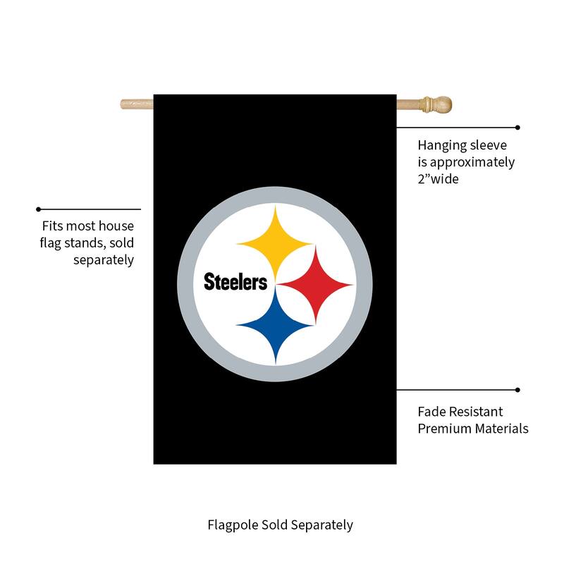 Applique Flag, House Size, Pittsburgh Steelers