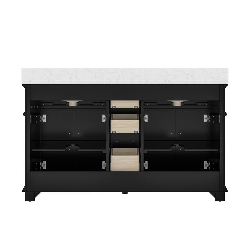 36 Inch Bathroom Vanity with Sink, Soft-Close Sliding Drawers & Cabinet, Bathroom Vanity Cabinet Set in White