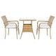 preview thumbnail 1 of 9, SAFAVIEH Outdoor Laban 3-Piece Bistro Set Natural/White Cushion