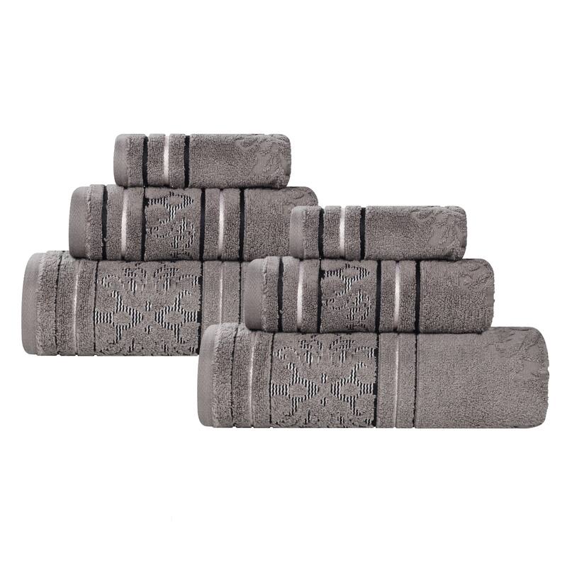 Superior Sadie Zero Twist Cotton 6 Piece Jacquard Towel Set