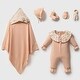 preview thumbnail 2 of 1, Knitwear Newborn Outfit Set with Floral Details - 6 Piece Beige