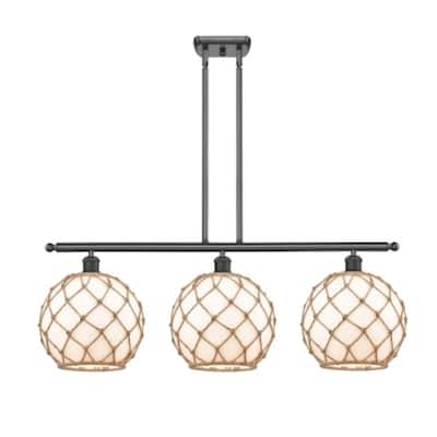 Innovations Lighting Large Farmhouse Rope 3 Light 36" Wide Linear