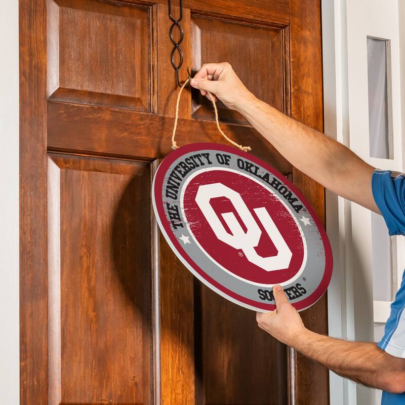 University of Oklahoma Wooden Door Decor Wall Sign - Multi-Color