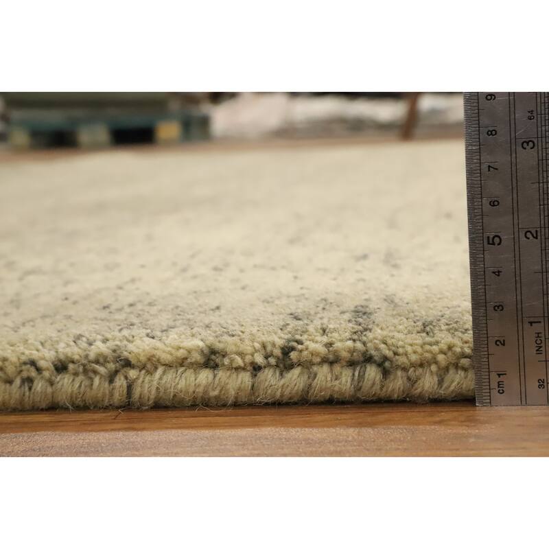 Hand Knotted Oriental 100% Wool Carpet Modern Modern Beige & Ivories Gabbeh Area Rug - 11' 4'' X 8' 4''