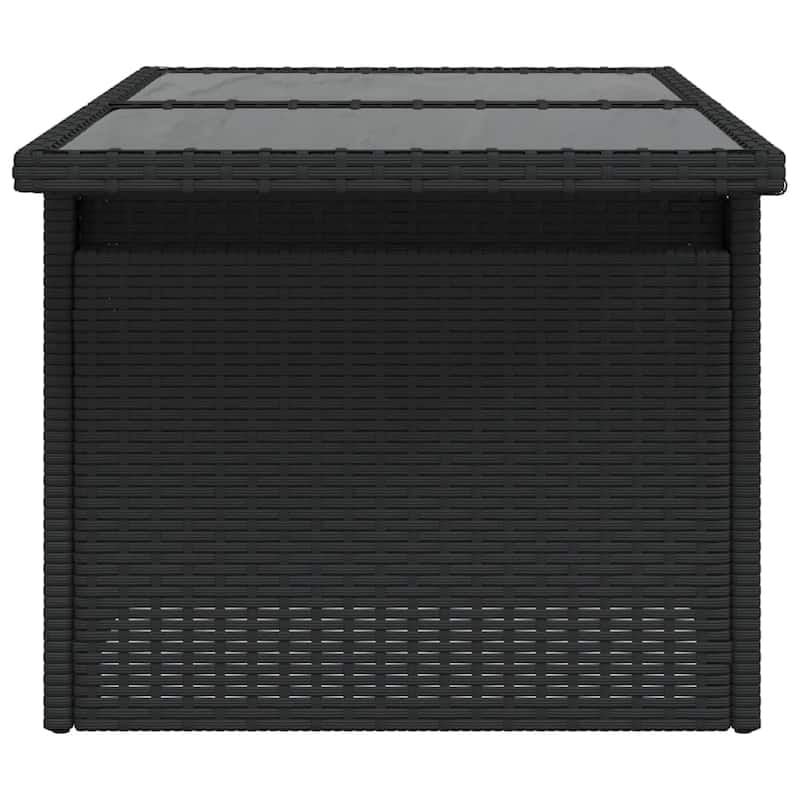 vidaXL Patio Table Rectangular Backyard Garden Poly Rattan and Acacia Wood - 39.4 x 21.7 x 28.7 in