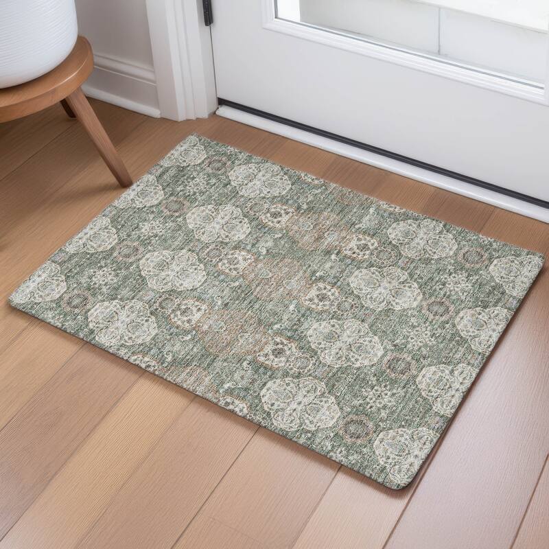 Machine Washable Indoor/ Outdoor Global Budden Chantille Rug