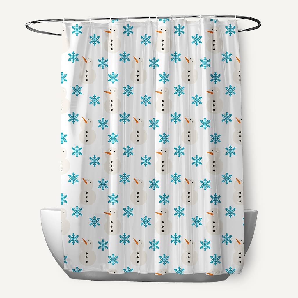 Snow Men In Snowstorm Shower Curtain