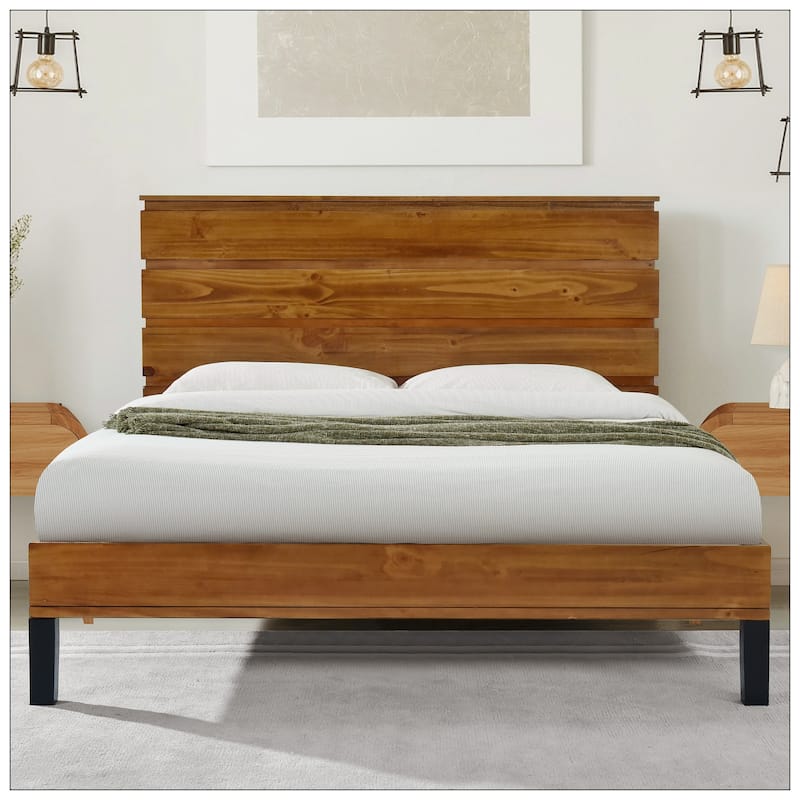 Mid-Century Modern Wood Bed