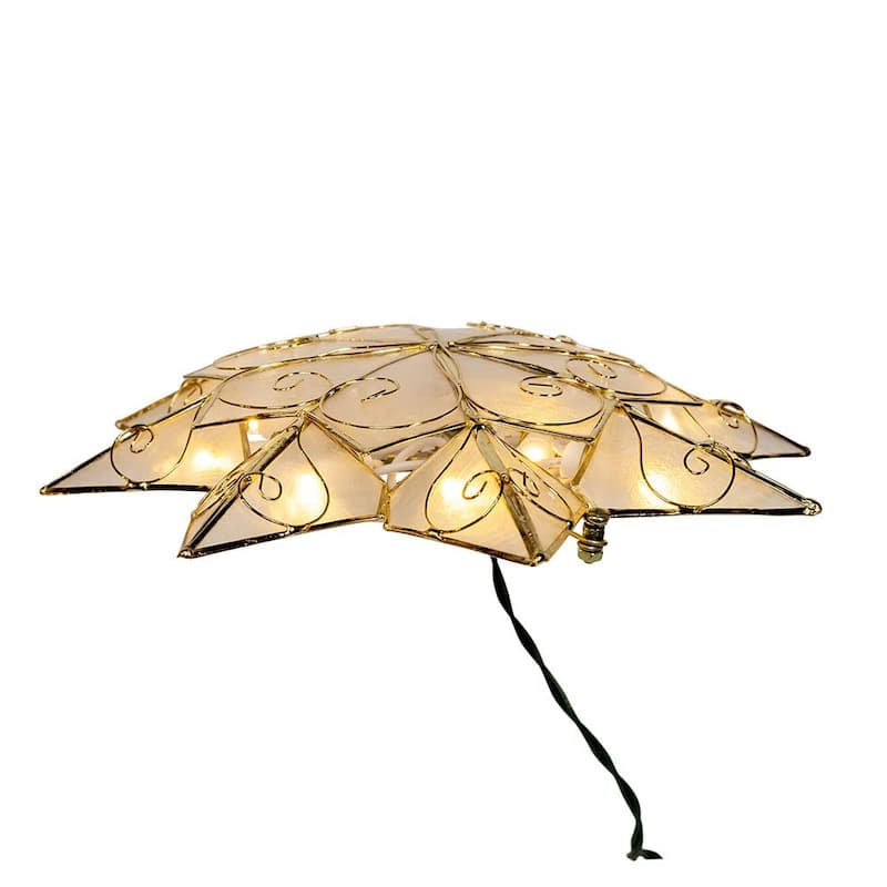 Kurt Adler 10-Light LED Capiz with Scroll Accents Star Tree Topper