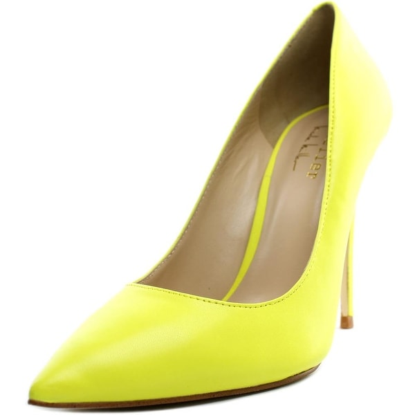 Nicole Miller Maison Women Pointed Toe Leather Yellow Heels