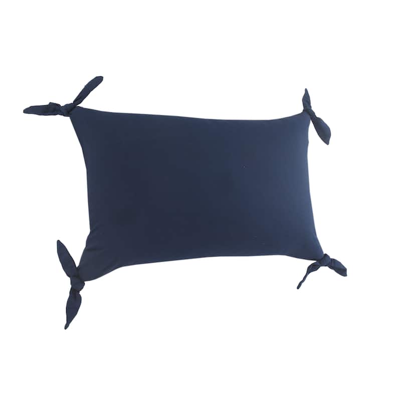 Sevita Solid Navy Blue Corner Tie Throw Pillow - Bed Bath & Beyond ...