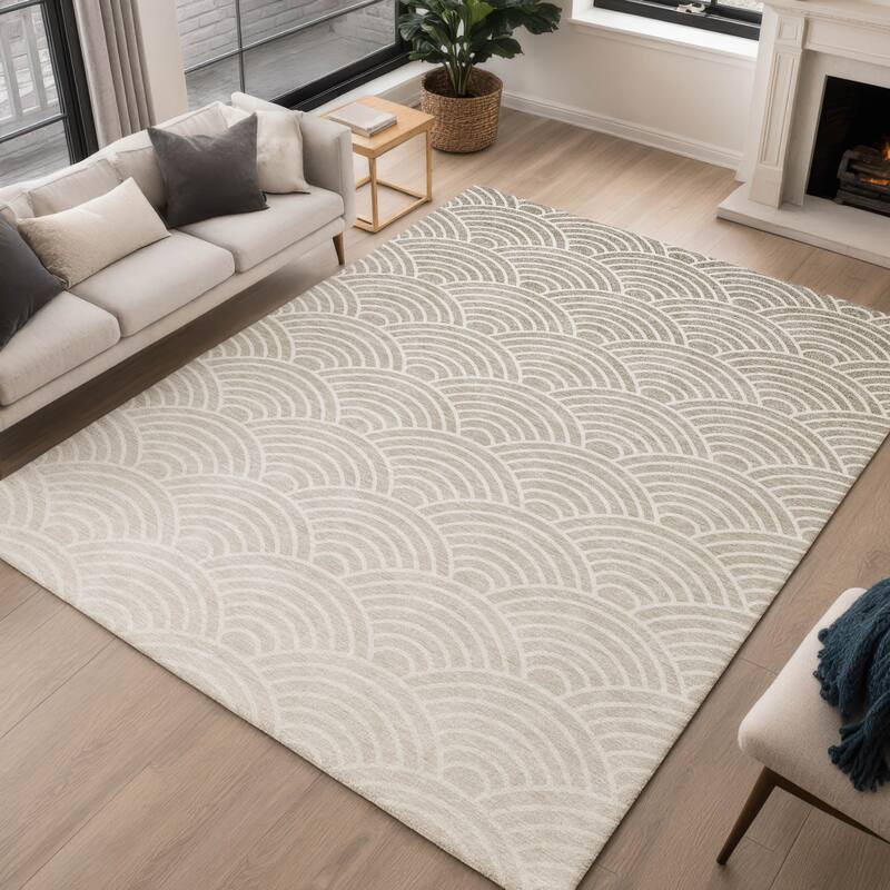 Machine Washable Indoor/ Outdoor Contemporary Poppy Chantille Rug
