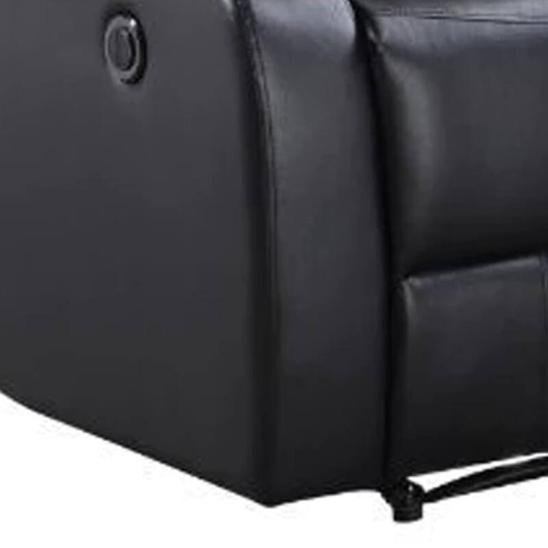 Power Recliner with Pocket Coil Seating and Pillow Top Arms, Black