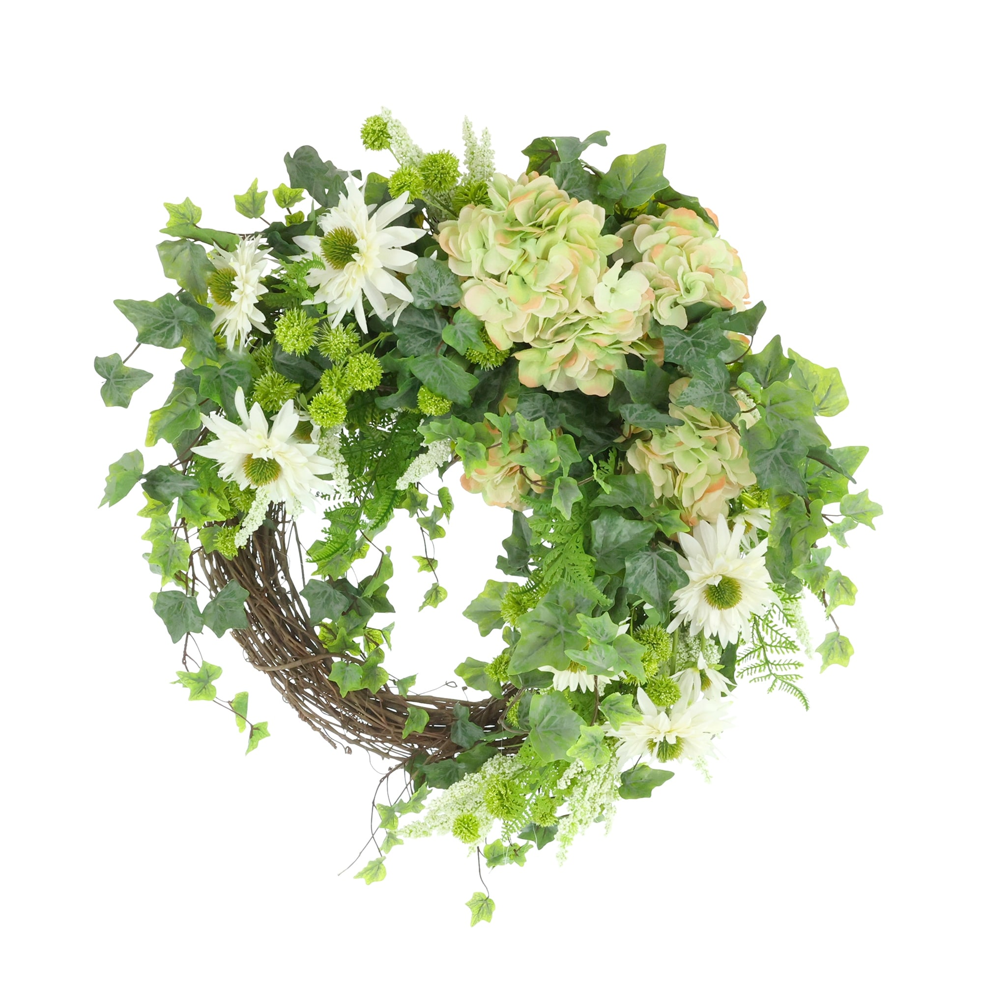 28" Wreath with Rudbeckias and Hydrangeas