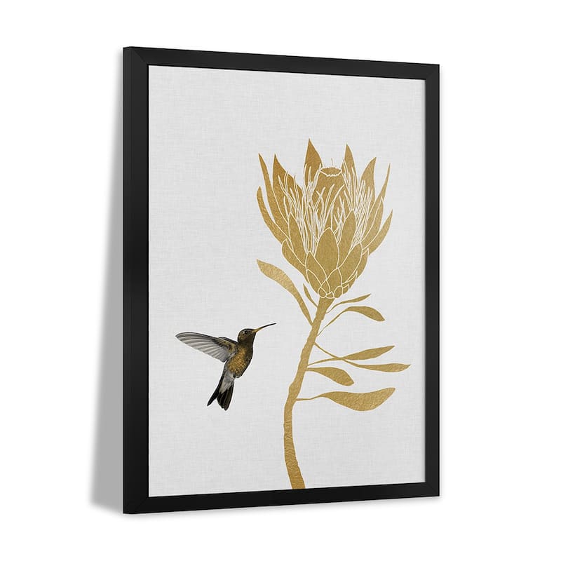 Hummingbird & Flower II Premium Framed Poster by Orara Studio