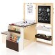 preview thumbnail 16 of 21, Costway Kids Art Center Wooden Table Bench Set Adjustable Double-Sided - See Details Coffee