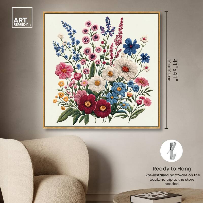 Wildflower Weave Canvas by Art Remedy