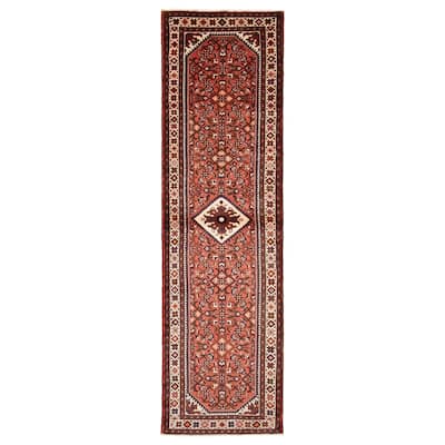 ECARPETGALLERY Hand-knotted Andelz Red Wool Rug - 2' 10" x 9' 10"