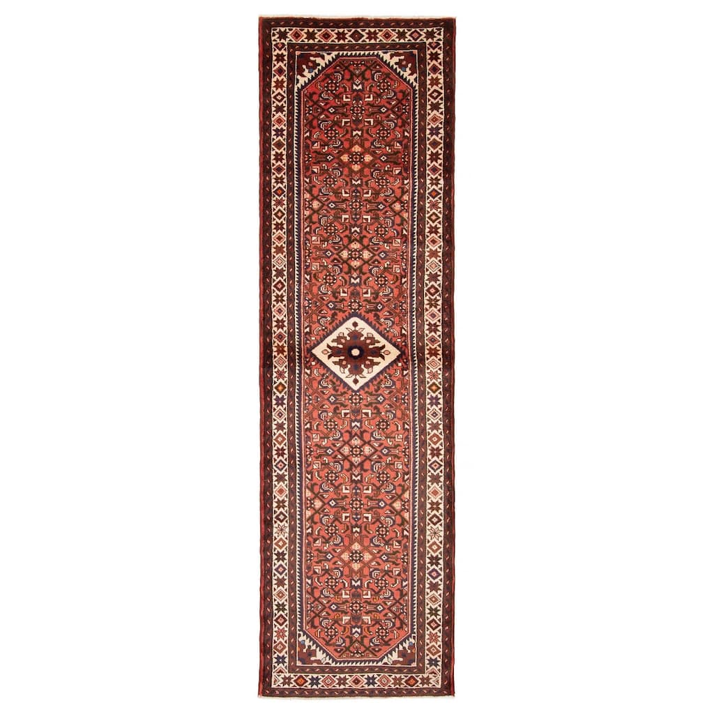 ECARPETGALLERY Hand-knotted Andelz Red Wool Rug - 2' 10" x 9' 10"