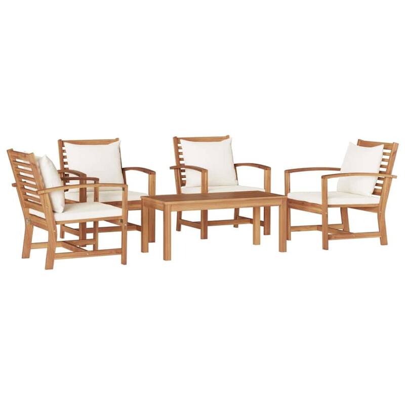 vidaXL Garden Sofa Set Natural Solid teak wood - 37 x 18 x 16